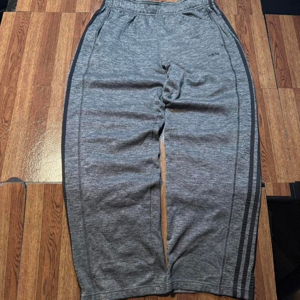 Adidas Grey Striped Retro Tech Sportswear‎ Baggy Hem Track Sweatpants Large